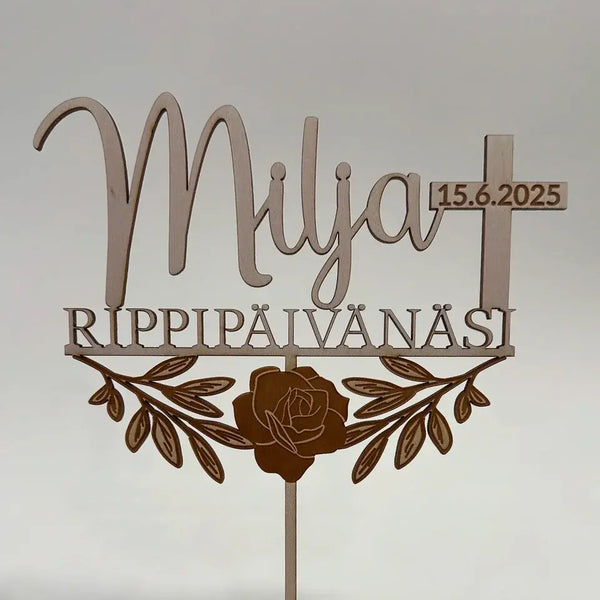 Rippipäivänäsi kakunkoriste milja